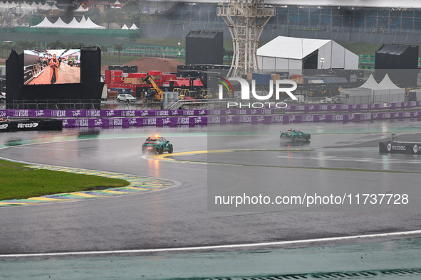 The Safety Car is present during the Formula 1 Lenovo Grande Premio De Sao Paulo 2024 in Sao Paulo, Brazil, on November 3, 2024. 