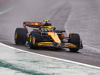 Lando Norris of the UK drives the McLaren F1 Team MCL38 Mercedes during the Formula 1 Lenovo Grande Premio De Sao Paulo 2024 in Sao Paulo, B...