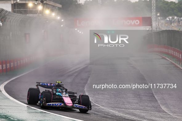 Pierre Gasly of France drives the (10) BWT Alpine F1 Team A524 Renault during the Formula 1 Lenovo Grande Premio De Sao Paulo 2024 in Sao Pa...