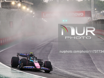 Pierre Gasly of France drives the (10) BWT Alpine F1 Team A524 Renault during the Formula 1 Lenovo Grande Premio De Sao Paulo 2024 in Sao Pa...