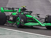 Guanyu Zhou of China drives the (24) Stake F1 Team Kick Sauber C44 Ferrari during the Formula 1 Lenovo Grande Premio De Sao Paulo 2024 in Sa...