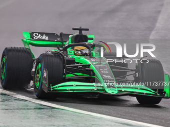 Valtteri Bottas of Finland drives the (77) Stake F1 Team Kick Sauber C44 Ferrari during the Formula 1 Lenovo Grande Premio De Sao Paulo 2024...