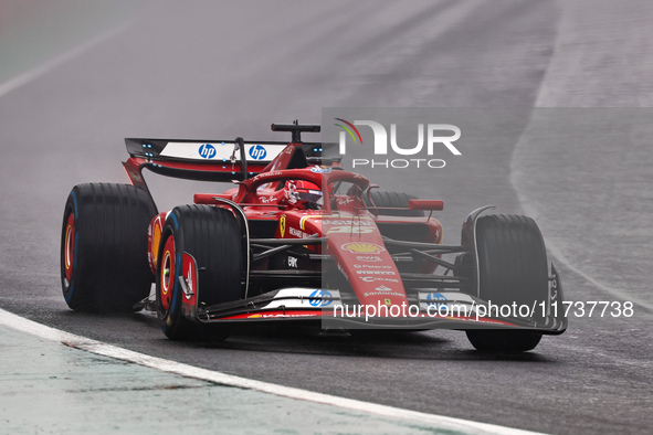 Charles Leclerc of Monaco drives the (16) Scuderia Ferrari SF-24 Ferrari during the Formula 1 Lenovo Grande Premio De Sao Paulo 2024 in Sao...