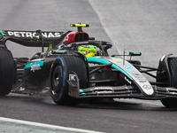 Lewis Hamilton of the UK drives the (44) Mercedes-AMG Petronas F1 Team F1 W15 E Performance Mercedes during the Formula 1 Lenovo Grande Prem...