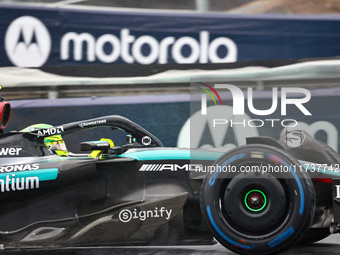 Lewis Hamilton of the UK drives the (44) Mercedes-AMG Petronas F1 Team F1 W15 E Performance Mercedes during the Formula 1 Lenovo Grande Prem...