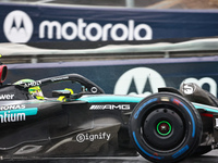 Lewis Hamilton of the UK drives the (44) Mercedes-AMG Petronas F1 Team F1 W15 E Performance Mercedes during the Formula 1 Lenovo Grande Prem...