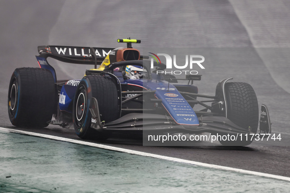 Franco Colapinto of Argentina drives the (43) Williams Racing FW46 Mercedes during the Formula 1 Lenovo Grande Premio De Sao Paulo 2024 in S...