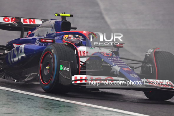 Yuki Tsunoda of Japan drives the (22) Visa Cash app RB VCARB01 Honda RBPT during the Formula 1 Lenovo Grande Premio De Sao Paulo 2024 in Sao...