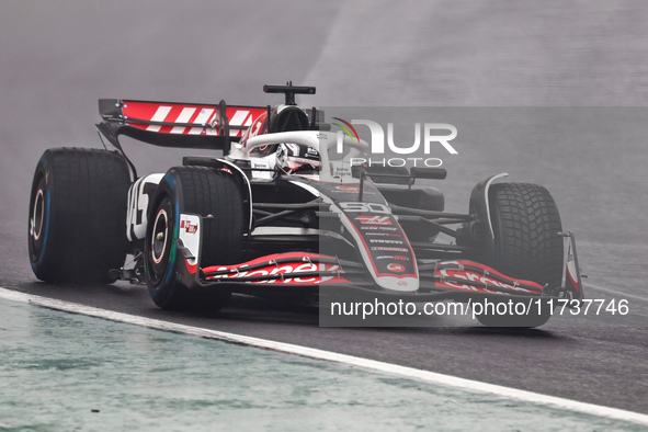 Oliver Bearman of the UK drives the (50) MoneyGram Haas F1 Team VF-24 Ferrari during the Formula 1 Lenovo Grande Premio De Sao Paulo 2024 in...