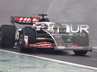 Oliver Bearman of the UK drives the (50) MoneyGram Haas F1 Team VF-24 Ferrari during the Formula 1 Lenovo Grande Premio De Sao Paulo 2024 in...