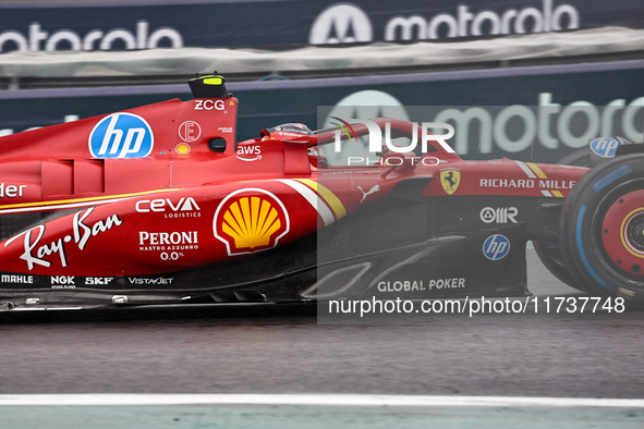 Carlos Sainz Jr. of Spain drives the (55) Scuderia Ferrari SF-24 Ferrari during the Formula 1 Lenovo Grande Premio De Sao Paulo 2024 in Sao...