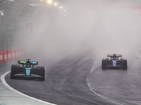 Lance Stroll of Canada drives the (18) Aston Martin Aramco Cognizant F1 Team AMR24 Mercedes during the Formula 1 Lenovo Grande Premio De Sao...