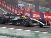 Lewis Hamilton of the UK drives the (44) Mercedes-AMG Petronas F1 Team F1 W15 E Performance Mercedes during the Formula 1 Lenovo Grande Prem...