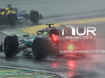 Lewis Hamilton of the UK drives the (44) Mercedes-AMG Petronas F1 Team F1 W15 E Performance Mercedes during the Formula 1 Lenovo Grande Prem...