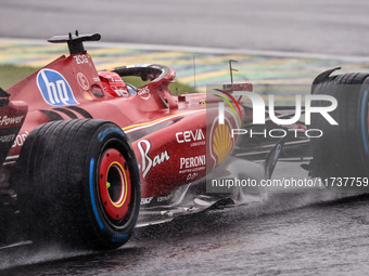 Charles Leclerc of Monaco drives the (16) Scuderia Ferrari SF-24 Ferrari during the Formula 1 Lenovo Grande Premio De Sao Paulo 2024 in Sao...