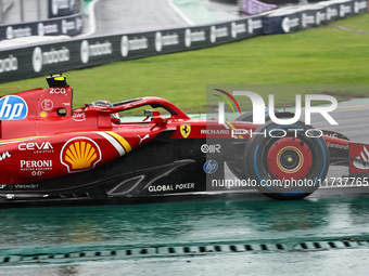 Carlos Sainz Jr. of Spain drives the (55) Scuderia Ferrari SF-24 Ferrari during the Formula 1 Lenovo Grande Premio De Sao Paulo 2024 in Sao...