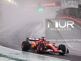 Charles Leclerc of Monaco drives the (16) Scuderia Ferrari SF-24 Ferrari during the Formula 1 Lenovo Grande Premio De Sao Paulo 2024 in Sao...