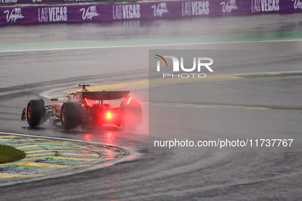 Charles Leclerc of Monaco drives the (16) Scuderia Ferrari SF-24 Ferrari during the Formula 1 Lenovo Grande Premio De Sao Paulo 2024 in Sao...