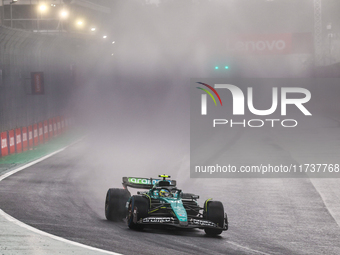 Fernando Alonso of Spain drives the (14) Aston Martin Aramco Cognizant F1 Team AMR24 Mercedes during the Formula 1 Lenovo Grande Premio De S...