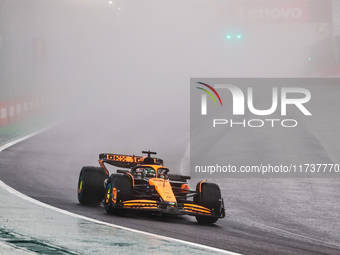 Oscar Piastri of Australia drives the (81) McLaren F1 Team MCL38 Mercedes during the Formula 1 Lenovo Grande Premio De Sao Paulo 2024 in Sao...