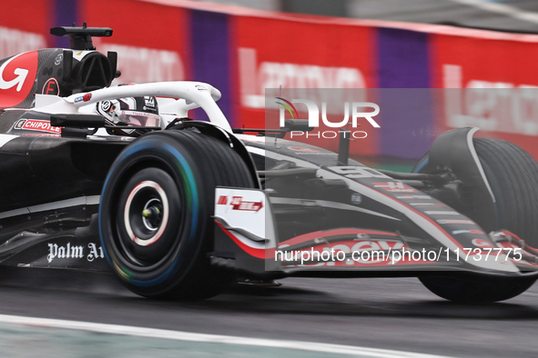 Oliver Bearman of the UK drives the (50) MoneyGram Haas F1 Team VF-24 Ferrari during the Formula 1 Lenovo Grande Premio De Sao Paulo 2024 in...