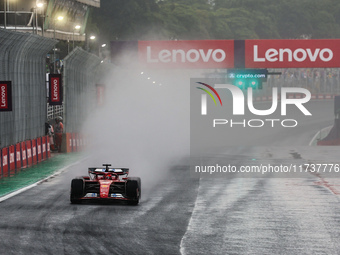 Charles Leclerc of Monaco drives the (16) Scuderia Ferrari SF-24 Ferrari during the Formula 1 Lenovo Grande Premio De Sao Paulo 2024 in Sao...