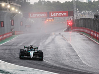 George Russell of the UK drives the (63) Mercedes-AMG Petronas F1 Team F1 W15 E Performance Mercedes during the Formula 1 Lenovo Grande Prem...