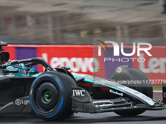 George Russell of the UK drives the (63) Mercedes-AMG Petronas F1 Team F1 W15 E Performance Mercedes during the Formula 1 Lenovo Grande Prem...