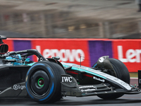 George Russell of the UK drives the (63) Mercedes-AMG Petronas F1 Team F1 W15 E Performance Mercedes during the Formula 1 Lenovo Grande Prem...