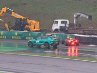 Franco Colapinto of Argentina drives the (43) Williams Racing FW46 Mercedes and crashes during the Formula 1 Lenovo Grande Premio De Sao Pau...