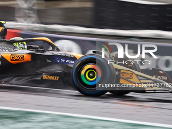 Lando Norris of the UK drives the McLaren F1 Team MCL38 Mercedes during the Formula 1 Lenovo Grande Premio De Sao Paulo 2024 in Sao Paulo, B...