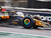 Lando Norris of the UK drives the McLaren F1 Team MCL38 Mercedes during the Formula 1 Lenovo Grande Premio De Sao Paulo 2024 in Sao Paulo, B...