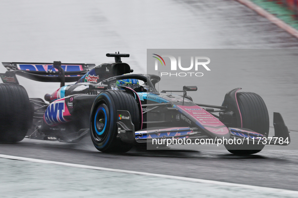 Esteban Ocon of France drives the (31) BWT Alpine F1 Team A524 Renault during the Formula 1 Lenovo Grande Premio De Sao Paulo 2024 in Sao Pa...