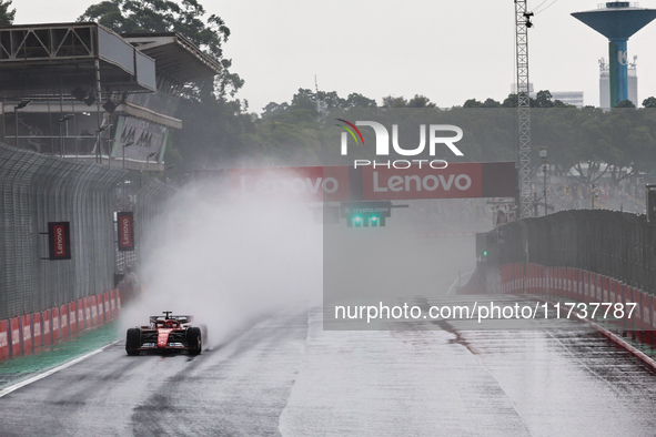 Charles Leclerc of Monaco drives the (16) Scuderia Ferrari SF-24 Ferrari during the Formula 1 Lenovo Grande Premio De Sao Paulo 2024 in Sao...