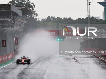 Charles Leclerc of Monaco drives the (16) Scuderia Ferrari SF-24 Ferrari during the Formula 1 Lenovo Grande Premio De Sao Paulo 2024 in Sao...