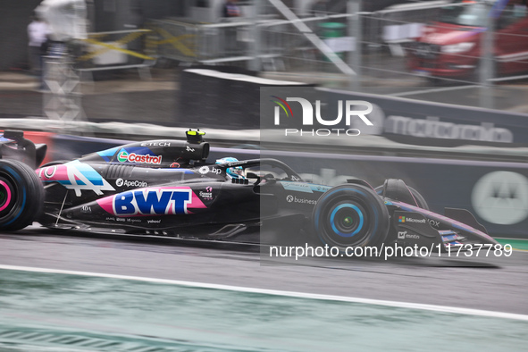 Pierre Gasly of France drives the (10) BWT Alpine F1 Team A524 Renault during the Formula 1 Lenovo Grande Premio De Sao Paulo 2024 in Sao Pa...