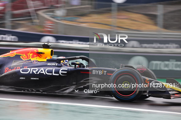 Max Verstappen of the Netherlands drives the Oracle Red Bull Racing RB20 Honda RBPT during the Formula 1 Lenovo Grande Premio De Sao Paulo 2...