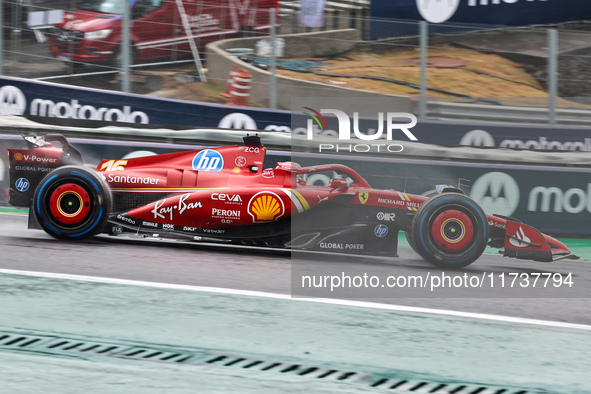 Charles Leclerc of Monaco drives the (16) Scuderia Ferrari SF-24 Ferrari during the Formula 1 Lenovo Grande Premio De Sao Paulo 2024 in Sao...