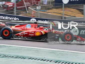 Charles Leclerc of Monaco drives the (16) Scuderia Ferrari SF-24 Ferrari during the Formula 1 Lenovo Grande Premio De Sao Paulo 2024 in Sao...