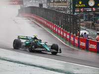 Fernando Alonso of Spain drives the (14) Aston Martin Aramco Cognizant F1 Team AMR24 Mercedes during the Formula 1 Lenovo Grande Premio De S...