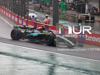 Lewis Hamilton of the UK drives the (44) Mercedes-AMG Petronas F1 Team F1 W15 E Performance Mercedes during the Formula 1 Lenovo Grande Prem...