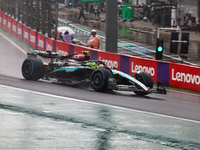 Lewis Hamilton of the UK drives the (44) Mercedes-AMG Petronas F1 Team F1 W15 E Performance Mercedes during the Formula 1 Lenovo Grande Prem...