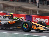 Lando Norris of the UK drives the McLaren F1 Team MCL38 Mercedes during the Formula 1 Lenovo Grande Premio De Sao Paulo 2024 in Sao Paulo, B...