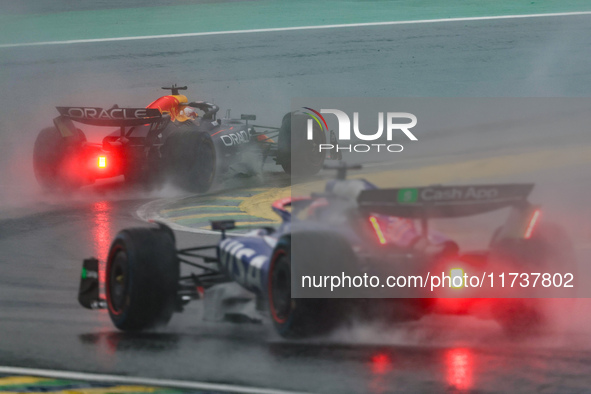 Max Verstappen of the Netherlands drives the Oracle Red Bull Racing RB20 Honda RBPT during the Formula 1 Lenovo Grande Premio De Sao Paulo 2...