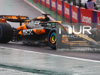 Oscar Piastri of Australia drives the (81) McLaren F1 Team MCL38 Mercedes during the Formula 1 Lenovo Grande Premio De Sao Paulo 2024 in Sao...