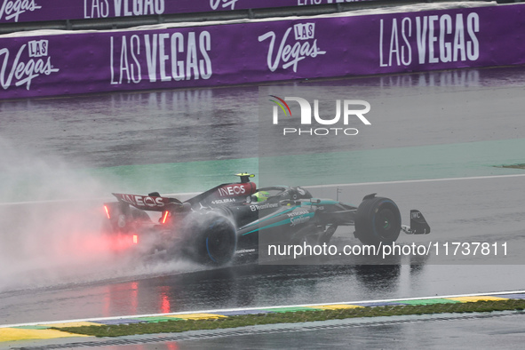 Lewis Hamilton of the UK drives the (44) Mercedes-AMG Petronas F1 Team F1 W15 E Performance Mercedes during the Formula 1 Lenovo Grande Prem...