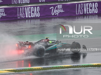 Lewis Hamilton of the UK drives the (44) Mercedes-AMG Petronas F1 Team F1 W15 E Performance Mercedes during the Formula 1 Lenovo Grande Prem...