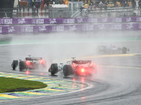 George Russell of the UK drives the (63) Mercedes-AMG Petronas F1 Team F1 W15 E Performance Mercedes during the Formula 1 Lenovo Grande Prem...