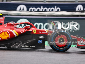 Carlos Sainz Jr. of Spain drives the (55) Scuderia Ferrari SF-24 Ferrari during the Formula 1 Lenovo Grande Premio De Sao Paulo 2024 in Sao...