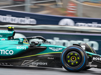 Fernando Alonso of Spain drives the (14) Aston Martin Aramco Cognizant F1 Team AMR24 Mercedes during the Formula 1 Lenovo Grande Premio De S...